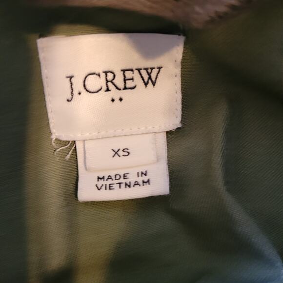J Crew Downtown Field Jacket Women's XS Army Green Gold Zip Snap Chore Safari - Picture 5 of 13